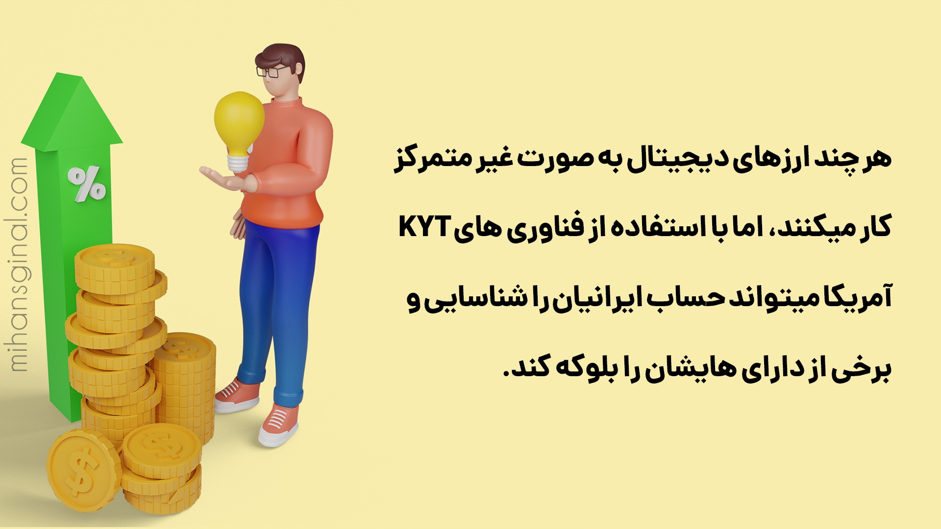 هر چند ارزهای دیجیتال به صورت غیر متمرکز کار میکنند، اما با استفاده از فناوری های KYT آمریکا میتواند حساب ایرانیان را شناسایی و برخی از دارای هایشان را بلوکه کند.