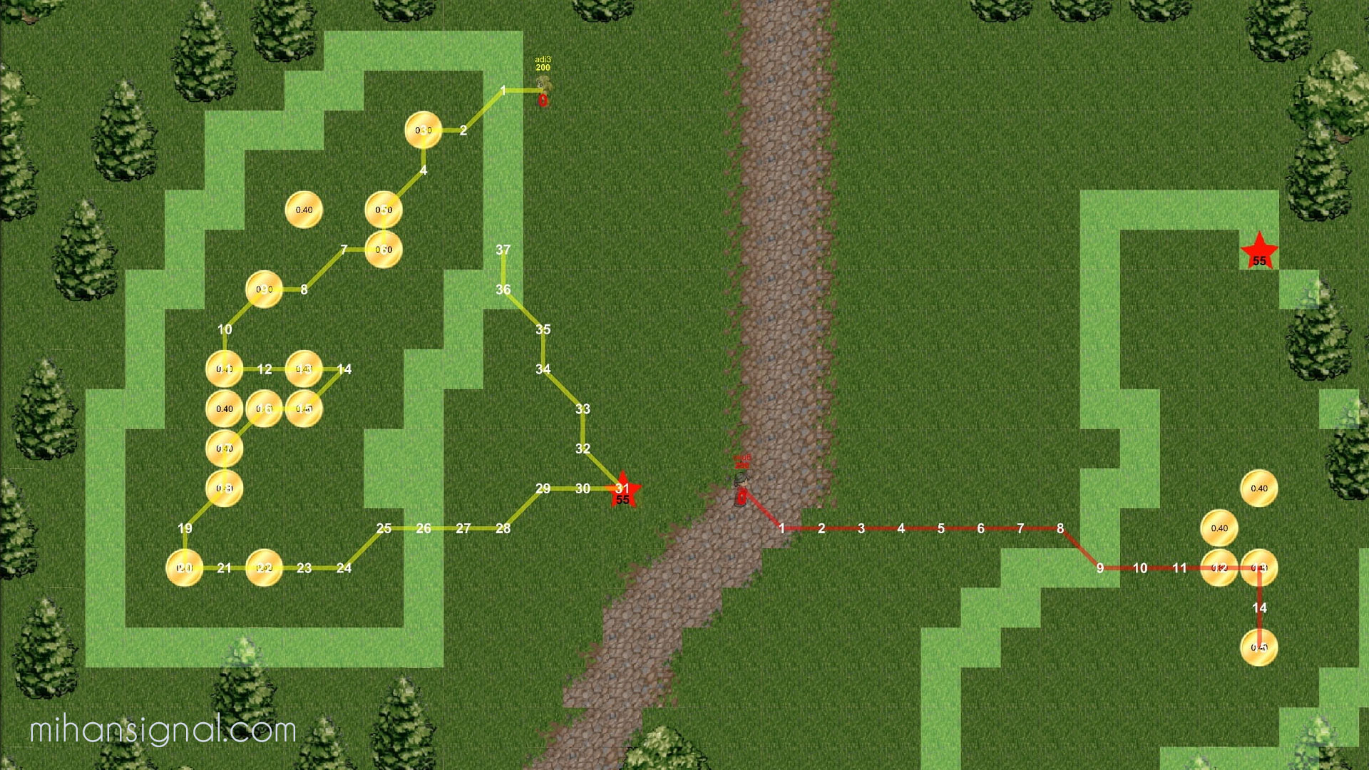 Huntercoin یک بازی آنلاین دوبعدی است که در طول بازی بازیکن باید سکه جمع کند.